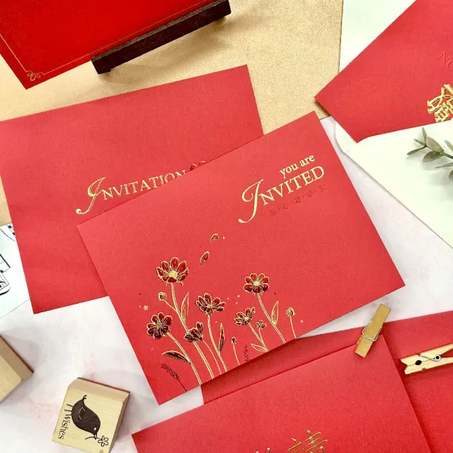 【SEASON 四季紙品禮品】邀請卡 紅 18K(慶祝 邀約 IK2506-49~54)