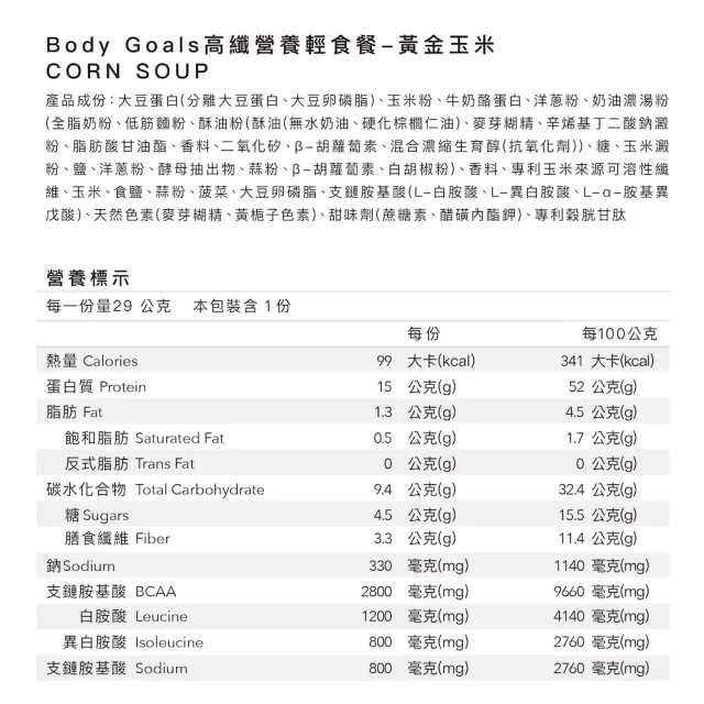 【Body Goals】高纖營養輕食餐 12入組  29-30G/包
