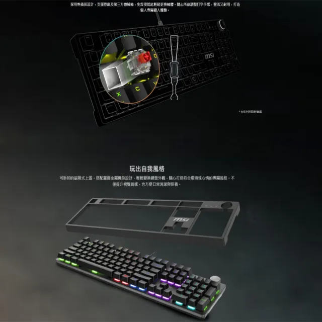 【MSI 微星】電競鍵鼠組★FORGE GK320 RED TC 電競鍵盤+VERSA 300 WIRELESS 無線滑鼠