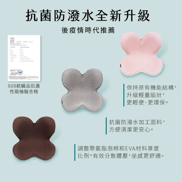 【Style】Standard 健康護脊椅墊 抗菌防潑水款 兩入組 顏色任選(護脊坐墊/美姿調整椅)