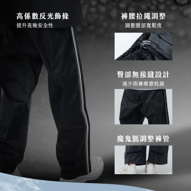 【OutPerform】ACE半斜開雙拉練防水透氣兩件式雨衣(半斜開雙拉鍊 重量更輕)