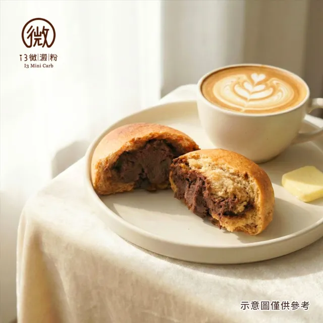 【i3微澱粉】低糖好纖手工麵包-濃醇可可餡小餐包6顆(271控糖配方 麵包 爆漿)