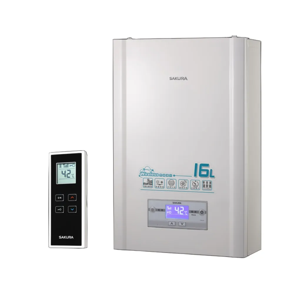 【SAKURA 櫻花】16公升無線溫控強制排氣熱水器FE式NG1/LPG附無線遙控器(DH-1628基本安裝)