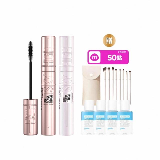 【MAYBELLINE 媚比琳】飛天翹防水睫毛膏2入組(#SKYHIGH#Hello Kitty)