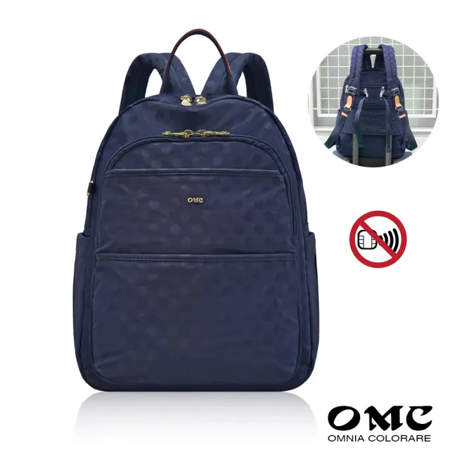 【OMC】雙11 秀麗機能款RFID休閒後背包03346(普普藍)