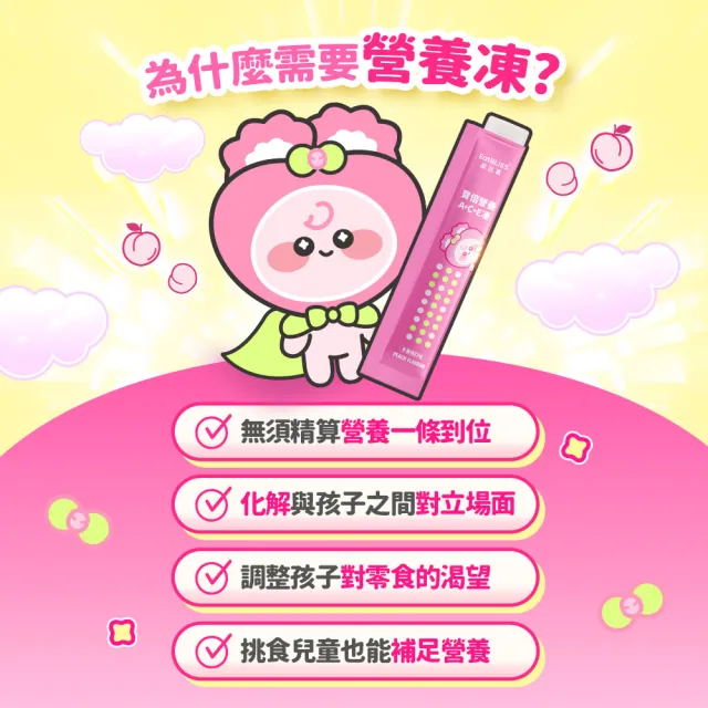【EatBLISS 益比喜】寶倍綜合維生素A+C+E營養凍-水蜜桃口味(60入)鋅.鎂 取代零食首選 補足日常營養