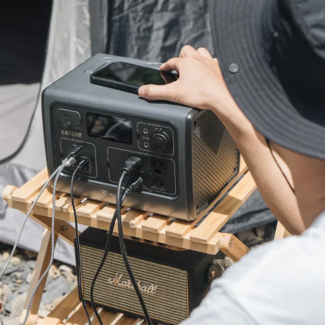 【BLUETTI】EB55 700W野獸級儲能電源+100W太陽能板(戶外行動電源／行動電站／移動電源／露營電源)