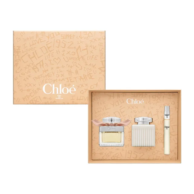 【Chloe’ 蔻依】同名女性香氛禮盒三件組 (淡香精50ml+10ml+身體乳100ml)