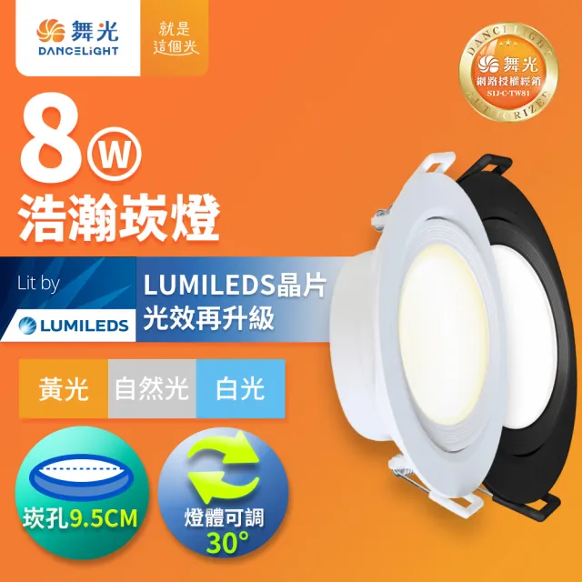 【DanceLight 舞光】8W廣角 坎燈 LED浩瀚崁燈 崁孔9CM(白光/黃光/自然光)