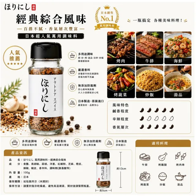 堀西 日本萬用調味料 100g/瓶 2瓶(調味料 萬能粉 香料粉 烤肉)
