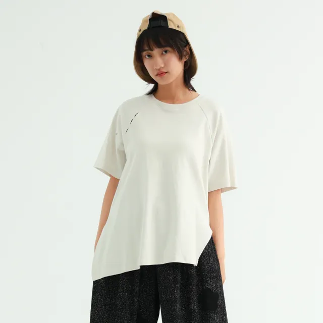 【PINK NEW GIRL】不對稱側開岔寬鬆長版短袖T A5309BC（其他規格）