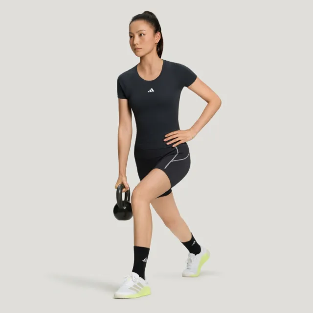 【adidas 愛迪達】運動 休閒 短袖 T恤 女上衣 SEAMLESS SS TEE(LF5031)