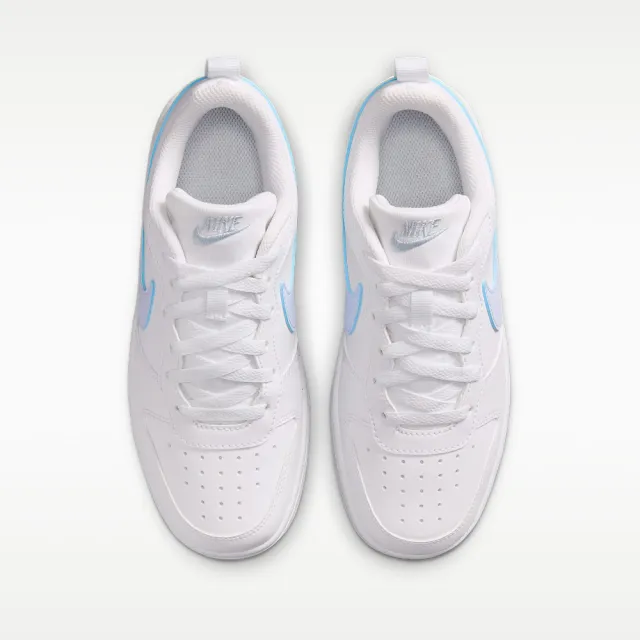 【NIKE 耐吉】休閒鞋 女鞋 大童 運動鞋 COURT BOROUGH LOW FADE GS 白灰綠 IQ6529-100 (2K2261)