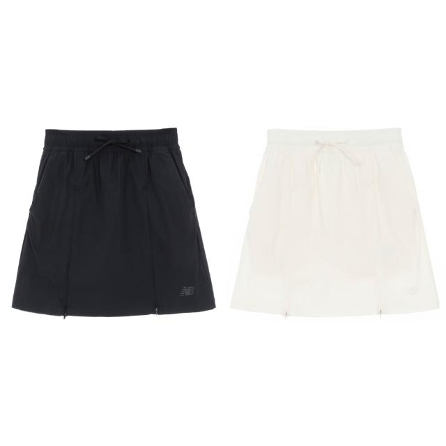 【NEW BALANCE】NB 抽繩鬆緊休閒短裙(褲裙)_女性_黑/米杏_WB61J3ZPBK_WB61J3ZPCIC(亞版 版型正常)