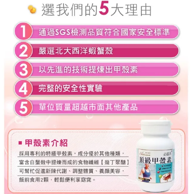 【草本之家】甲殼素10入組90粒/入(幾丁聚醣.幾丁質.蟹殼素)