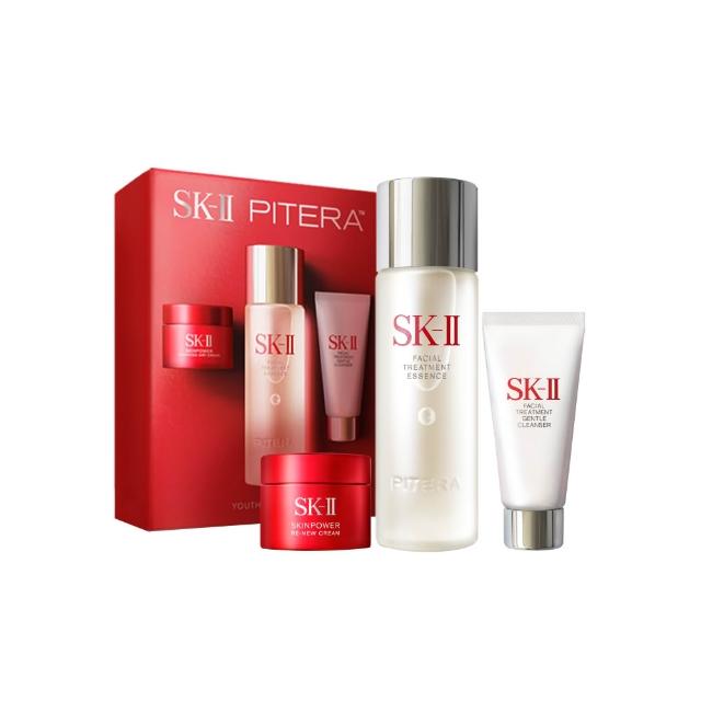 【SK-II】官方直營 PITERA™新客組入門緊緻嫩肌套裝(青春露75ml+活膚霜15g+潔面乳20g/禮盒)
