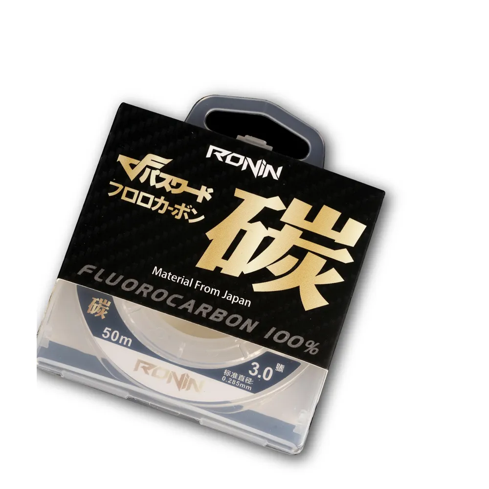 【RONIN 獵漁人】碳纖卡夢子線 5.0號/6.0號 50米(釣蝦 磯釣 沉底 船釣 路亞)