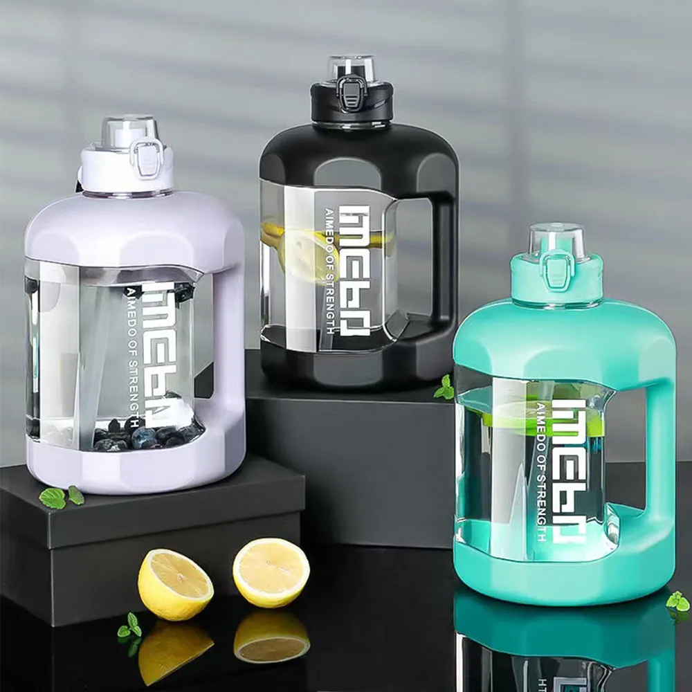 【YOLU】1800ml 大容量直飲/吸管噸噸桶 健身運動水壺噸噸杯 彈蓋雙飲隨行水瓶 隨身環保杯 戶外登山杯