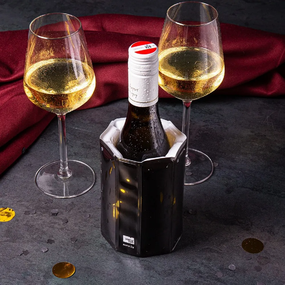 【VACU VIN】荷蘭 迷你軟性保冷冰桶 黑300ml / 冰酒桶 冰鎮桶 保冰桶