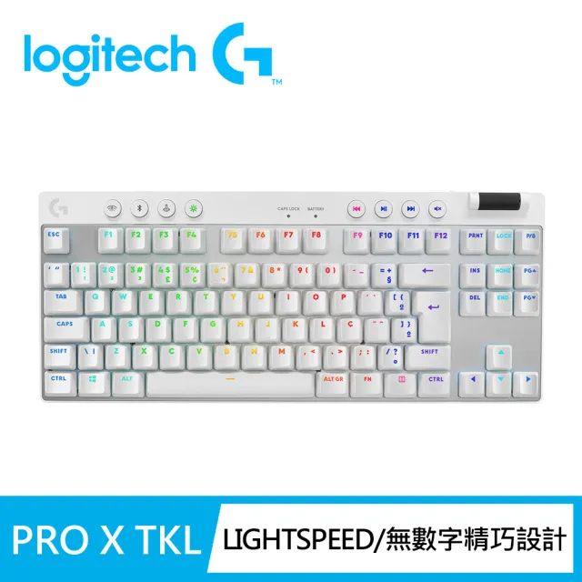 【Logitech G】Pro X LIGHTSPEED 無線機械式 TKL 遊戲鍵盤(白色)