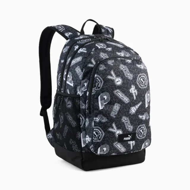 【PUMA】後背包 運動包 書包 旅行包 大容量 雙層 ACADEMY AOP 黑白 09115025