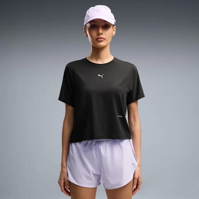 【PUMA】短袖上衣 女 歐規 短版 BS Cloudspun 黑 52898801