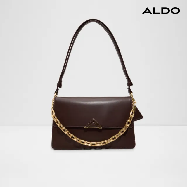 【ALDO】LUXEBAG-知性翻蓋鍊條肩背包/斜背包(咖啡色)