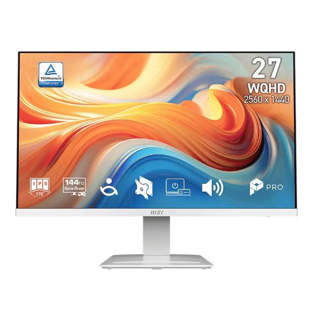 【MSI 微星】PRO MP273QW E14 美型螢幕-27型白/WQHD/HDMI/IPS/1ms/144Hz