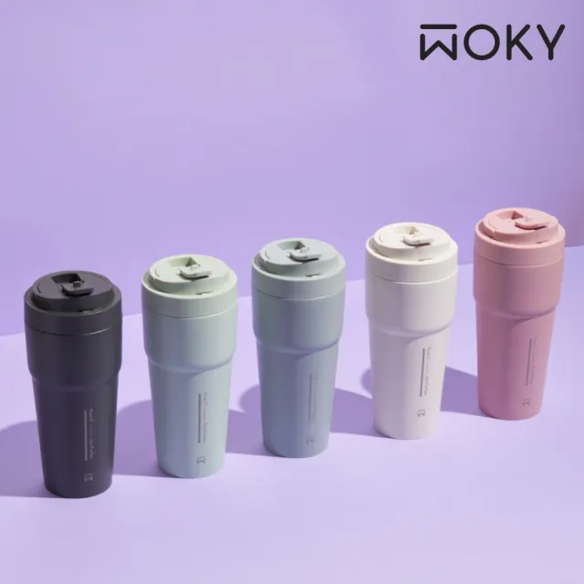 【WOKY 沃廚】純鈦渾圓杯(Pure Ti) 770ml-附彈跳吸管(鈦杯/保溫瓶/吸管杯/咖啡杯)
