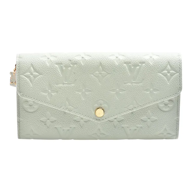 【Louis Vuitton 路易威登】M2A359經典Monogram Empreinte粒面壓花牛皮信封式翻蓋長夾(國外限定版-薄荷綠)