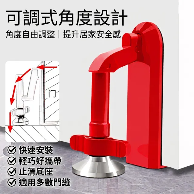 【FONMOST】門擋 門擋器 門阻器 阻門器 防滑門擋 可調式門擋 旅行門擋 飯店門擋 門縫固定器  安全門擋