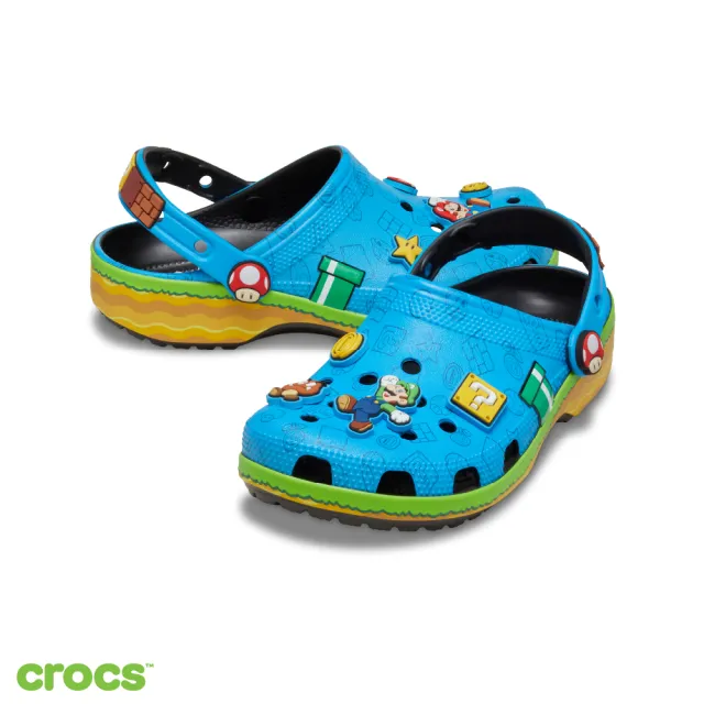 【Crocs】中性鞋 超級瑪利歐聯名 經典克駱格 七彩色(212138-90H)