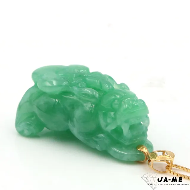 【JA-ME】天然A貨翡翠 滿綠招財貔貅18k金玉墜