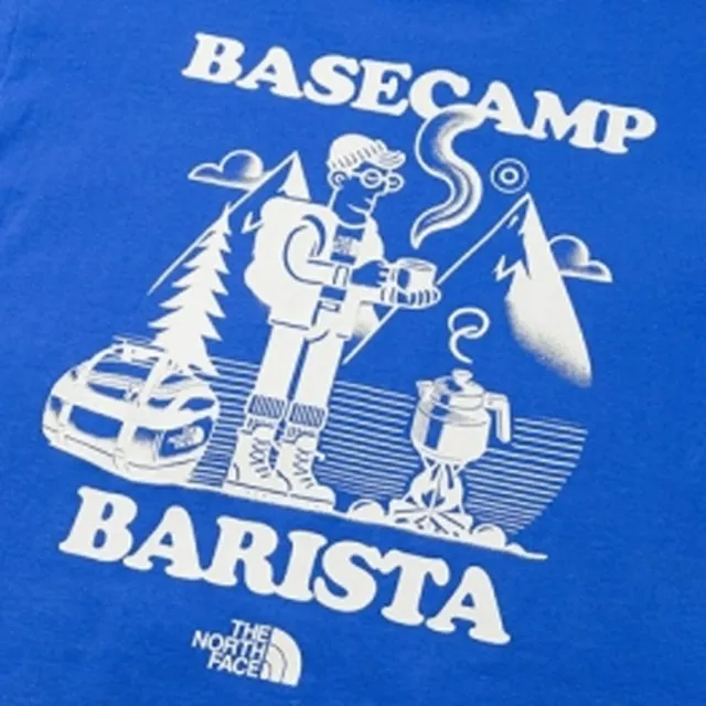 【The North Face】北臉 短袖上衣 男 M CAMP RLX SS TEE GRAPHIC 藍 NF0A8JKTNLQ