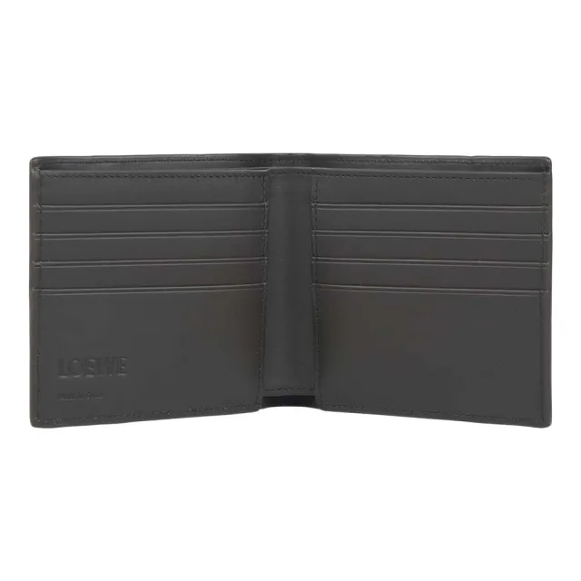 【LOEWE 羅威】Puzzle 拼色縫線小牛皮對開8卡短夾(橄欖綠/深棕)