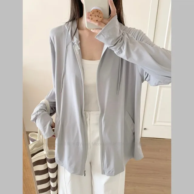【Want-Meow】100公斤可穿/大胸可布料涼感有透氣孔手背可以遮遮陽外套(大碼上衣/大碼/大尺碼/外套)