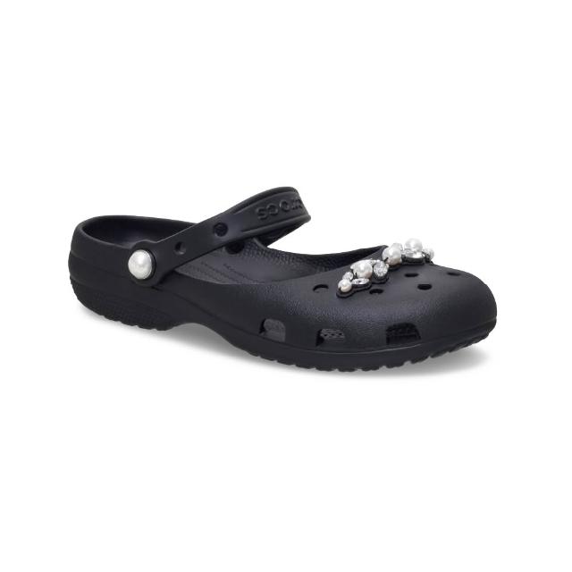 【Crocs】女鞋 經典珍珠芭蕾鞋 洞洞鞋 黑色(213990-001)