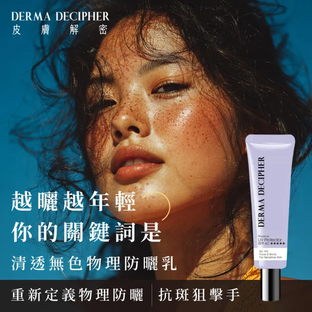 【DERMA DECIPHER 皮膚解密】(薰衣草)清透無色物理防曬乳 SPF40★★★★★