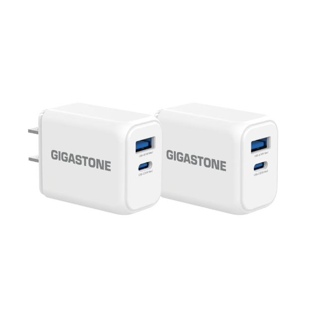 【Gigastone 立達國際】2入組 PD/QC3.0 20W雙孔急速快充充電器PD-6203NW ( iPhone/手機充電頭 )
