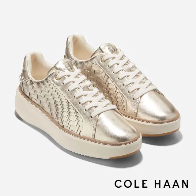 【Cole Haan】GRANDPRO TOPSPIN SNEAKER 真皮休閒鞋 女款寬楦 柔金色(W30308)