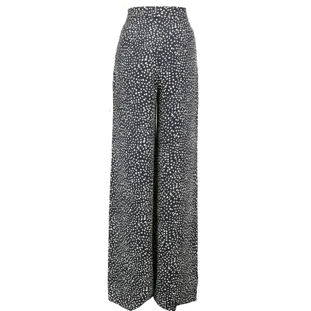 【MaxMara】STUDIO MSTFRESCO 黑白波卡圓點高腰闊腿褲 長褲(義大利精品時裝)