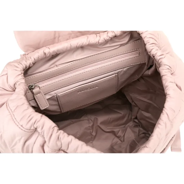 【MaxMara】父親節送禮精選 MARELLA OGAM M字空氣感緞帶束口尼龍後背包(粉紅色 義大利精品時裝集團)