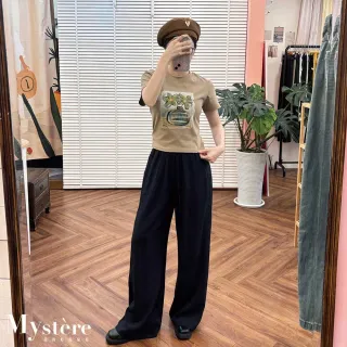 【my stere 我的時尚秘境】輕薄柔軟棉麻綁帶寬褲 三色 寬褲 垂墜寬褲 口袋寬褲 鬆緊寬褲 休
