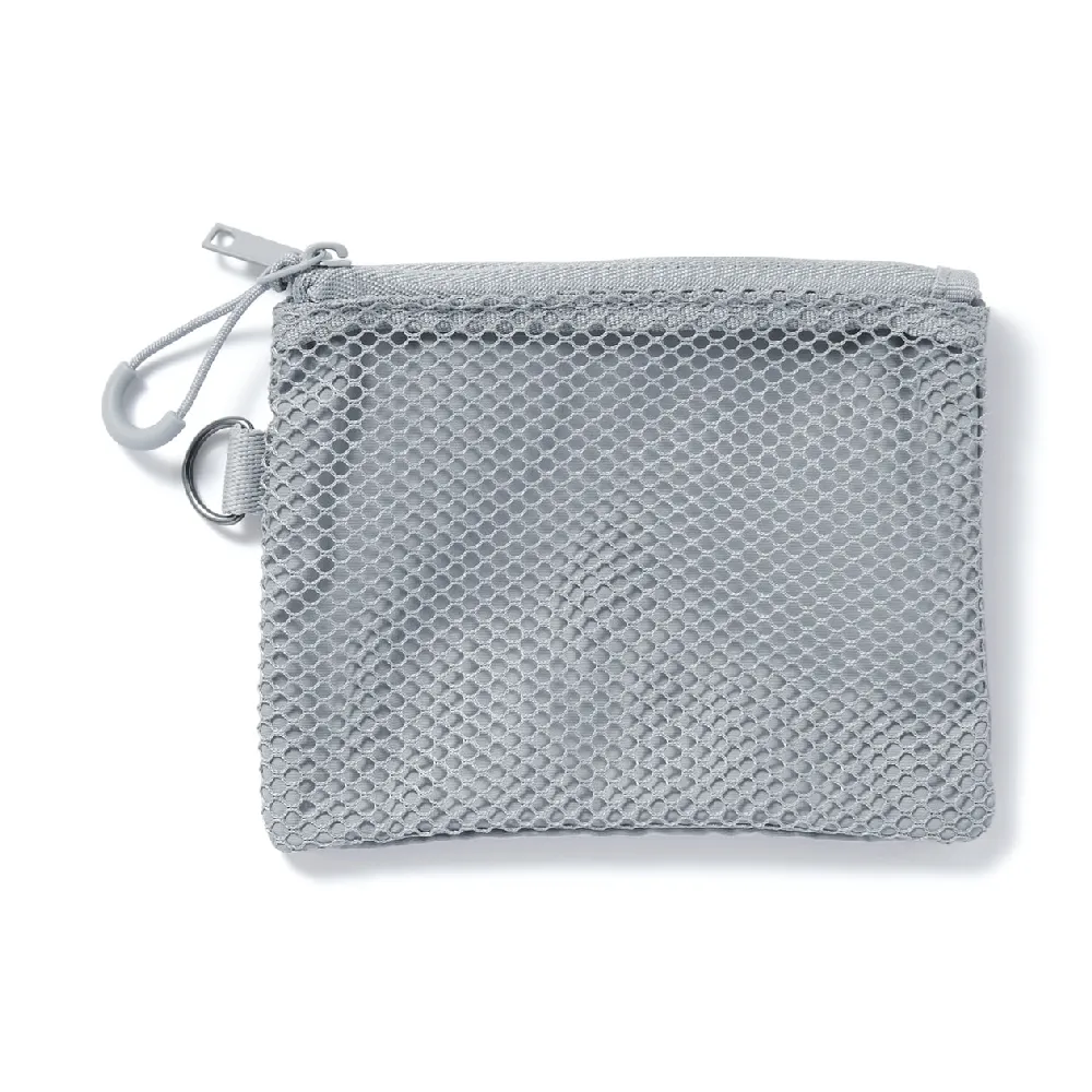 【MUJI 無印良品】聚酯纖維雙拉鍊袋S.灰.約10x13.5cm