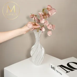【Floral M】法式克里斯丁珠光花瓶(花瓶/插花/玻璃瓶/花器/花盆/陶瓷花瓶/桌面擺飾/居家裝飾)
