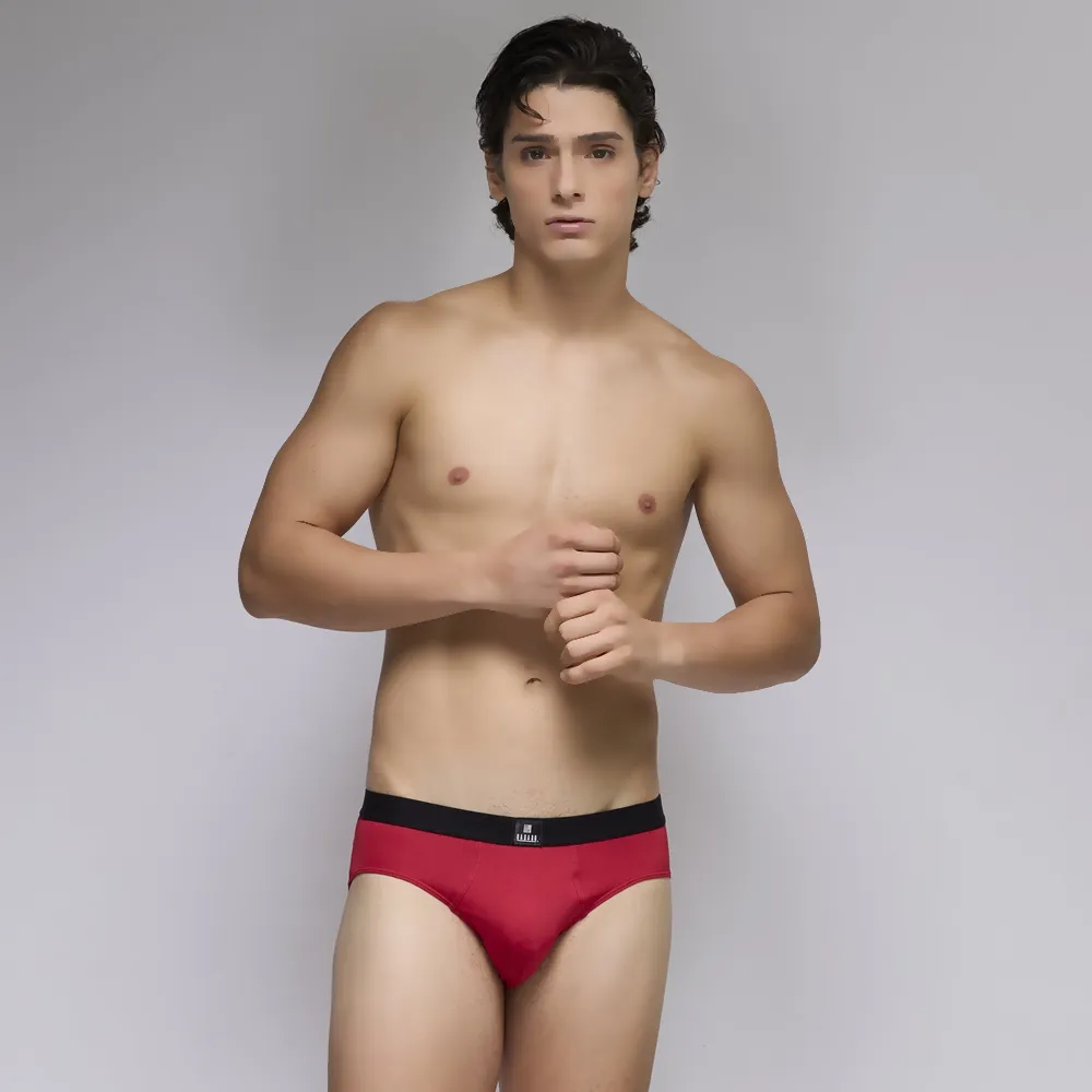 【Mr. DADADO】黑標系列 M-3L貼身中腰三角男內褲 超細纖維-GK3247RB(紳士紅)