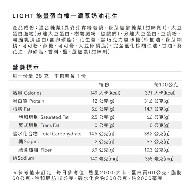 【Body Goals】Light 能量蛋白棒-四種口味(10入/盒)
