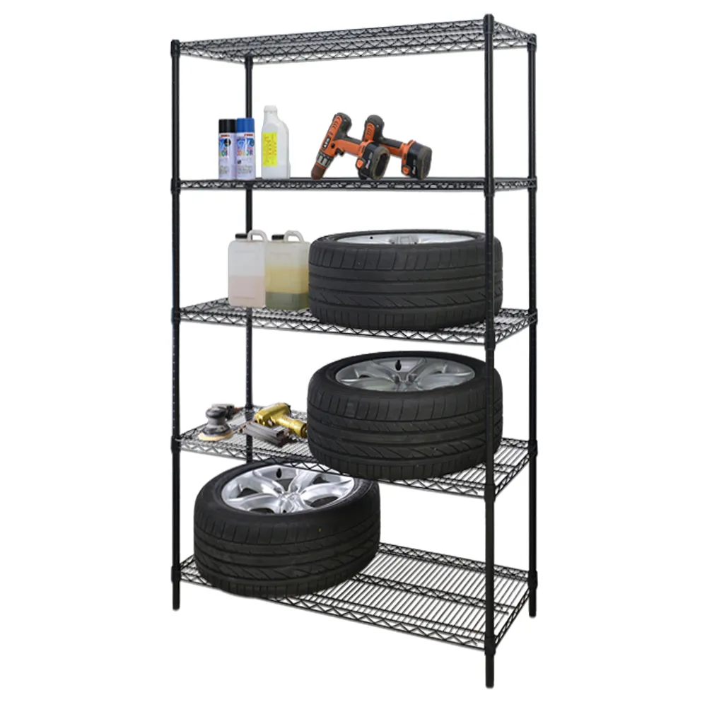 【居家cheaper】荷重型 烤黑 46X91X210CM 五層置物架(每層耐重100KG 層架鐵架 置物架 貨架)