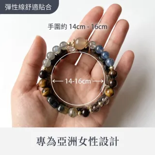 【天天水晶】避邪正能量療癒｜多層次時尚多寶水晶手鍊｜虎眼石太陽石灰月光海藍寶率幽