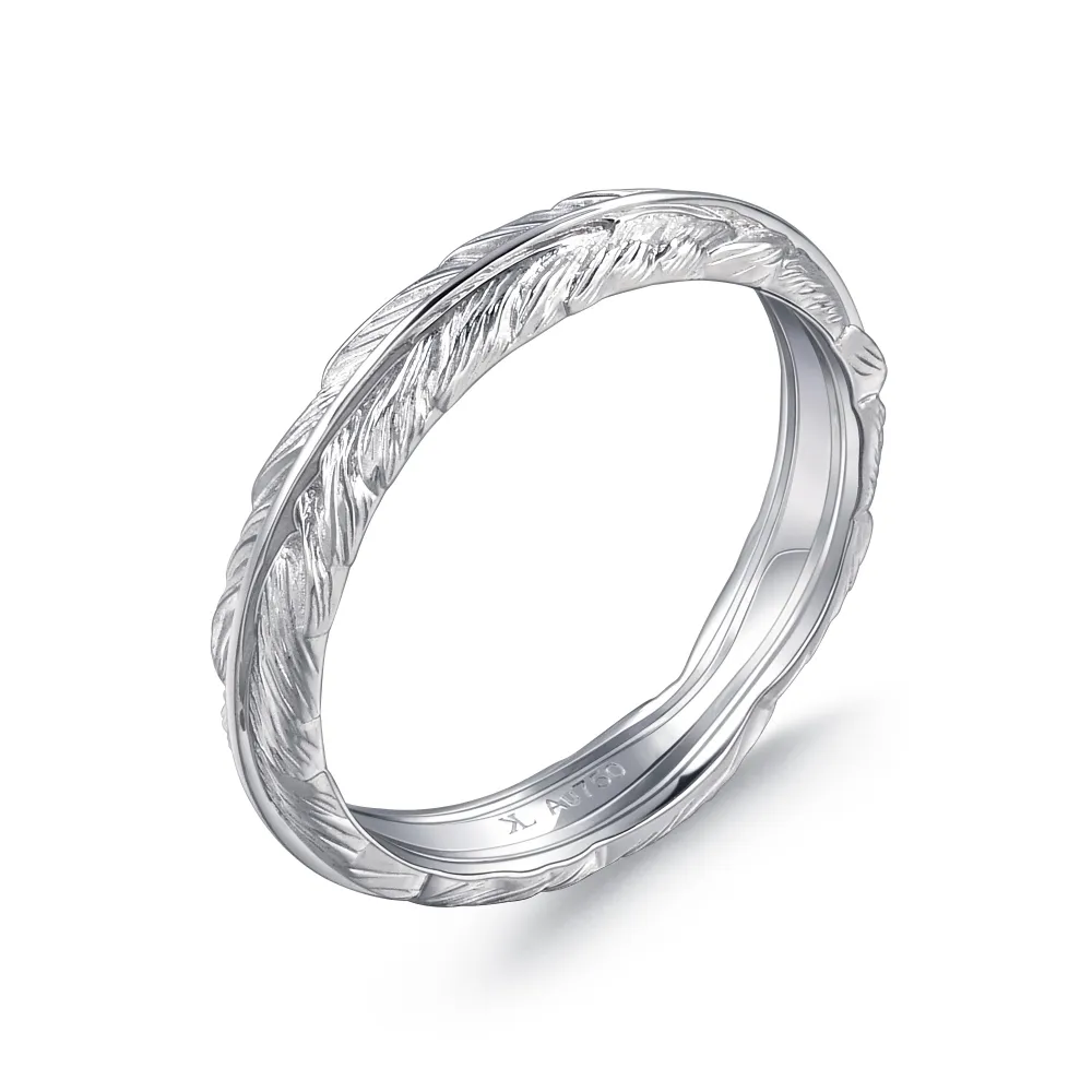 【點睛品】全18K 愛情密語 邱比特之羽 18K金戒指(女戒)